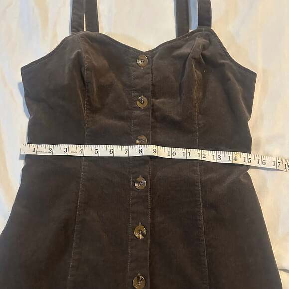 Altar'd State Y2k Grunge Cottagecore Corduroy Button-Up Bib Overall Mini Dress-L - Picture 4 of 6